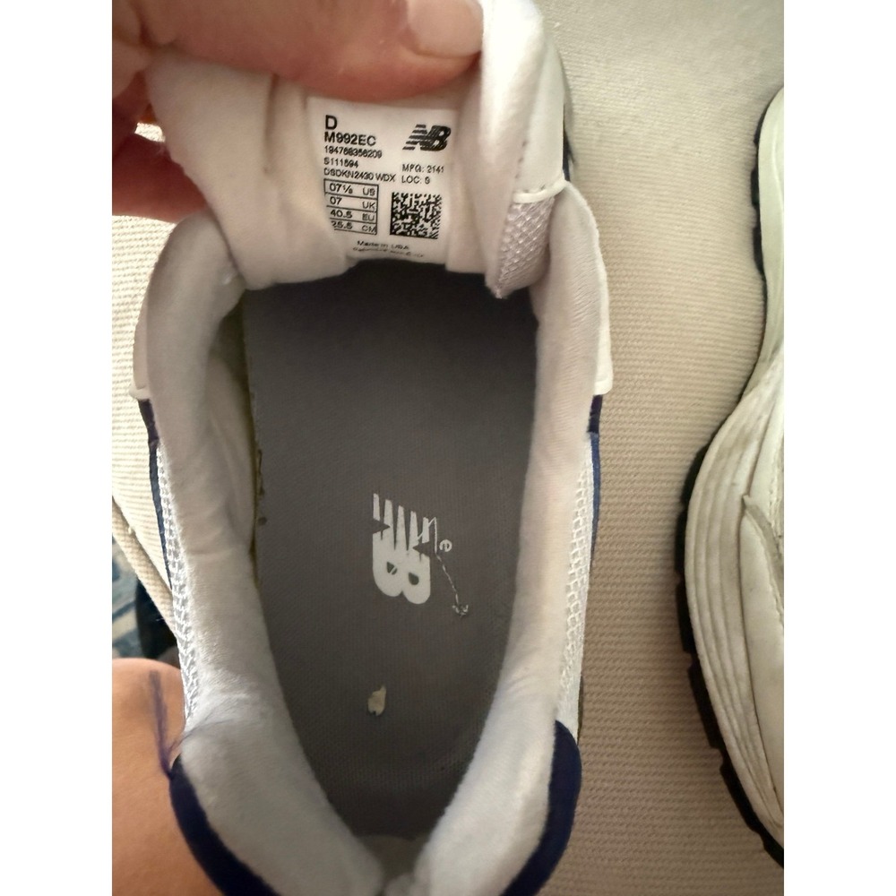 New Balance 992 Navy and White - Picture 5 of 7